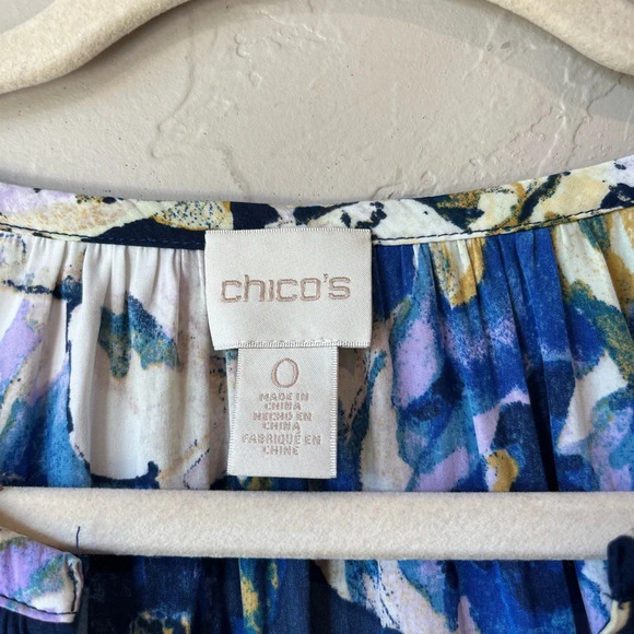 Chicos floral peasant boho loose watercolor Lagenlook cottage core work teacher - Picture 7 of 9